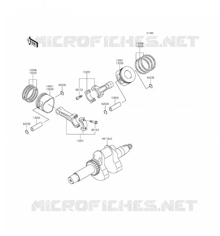 VILEBREQUIN/PISTON Kawasaki SSV 620 2016 MULE 4000  KAF620PGF
