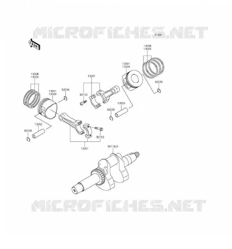 VILEBREQUIN/PISTON Kawasaki SSV 620 2016 MULE 4000  KAF620PGF