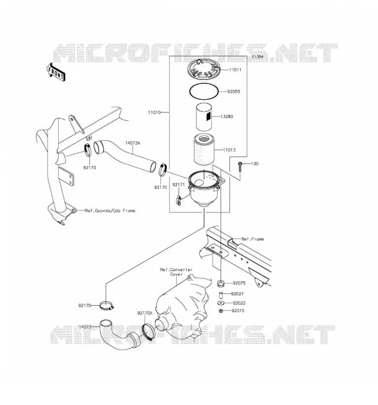 FILTRE A AIR - CONVERTISSEUR Kawasaki SSV 620 2017 MULE 4000  KAF620PHF