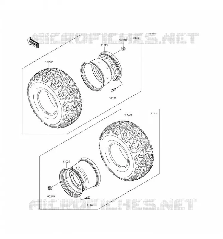 ROUE/PNEUS Kawasaki SSV 620 2017 MULE 4000  KAF620PHF
