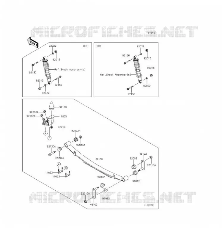 SUSPENSION ARRI&Egrave;RE Kawasaki SSV 620 2017 MULE 4010 TRANS 4X4  KAF620RHF