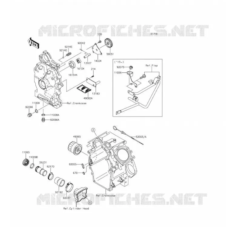 POMPE A HUILE/FILTRE &Agrave; HUILE Kawasaki SSV 620 2016 MULE 4010 TRANS 4X4  KAF620SGF