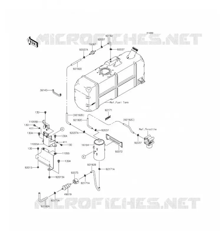 SYSTEME D'EVAPORATION CARBURANT Kawasaki SSV 620 2016 MULE 4010 TRANS 4X4  KAF620SGF