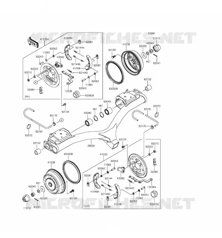 MOYEU ARRIERE/FREIN Kawasaki SSV 620 2016 MULE 4010 4X4  KAF620TGF