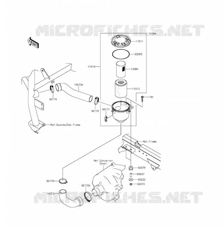 FILTRE A AIR - CONVERTISSEUR Kawasaki SSV 620 2017 MULE 4010 4X4  KAF620THF
