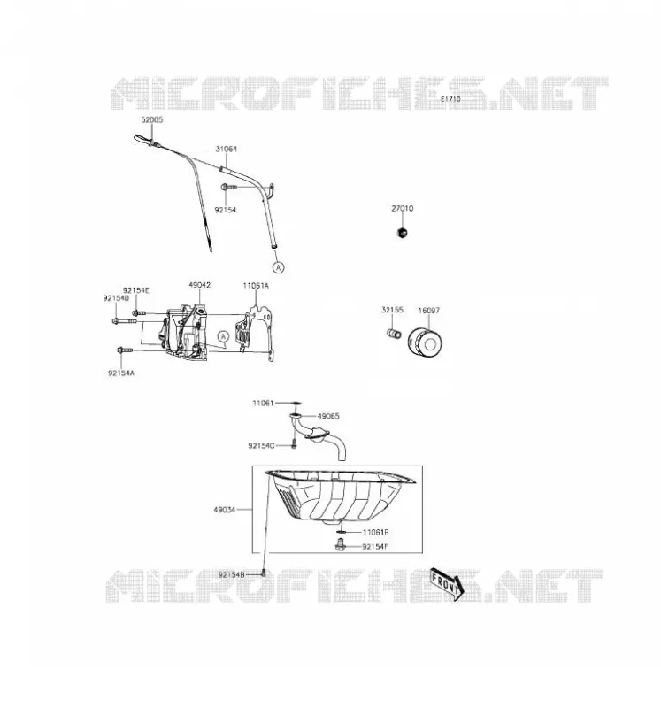 POMPE A HUILE/FILTRE &Agrave; HUILE Kawasaki SSV 820 2016 MULE PRO-FXT  KAF820AGF