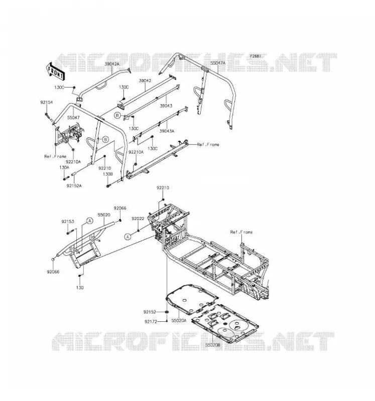 PROTECTION/CHASSIS CAB Kawasaki SSV 820 2016 MULE PRO-FXT  KAF820AGF