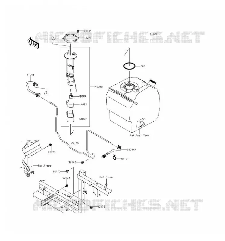 POMPE A ESSENCE Kawasaki SSV 820 2016 MULE PRO-FXT  KAF820BGF