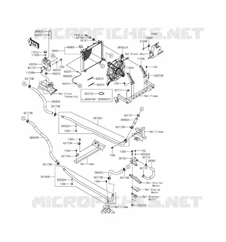 RADIATEUR Kawasaki SSV 820 2016 MULE PRO-FXT  KAF820BGF