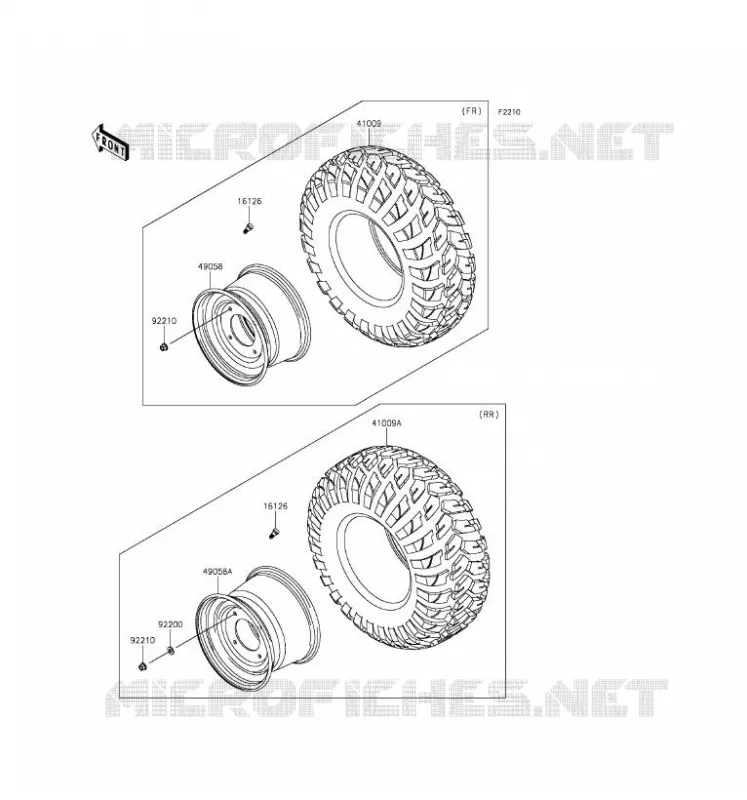 ROUE/PNEUS Kawasaki SSV 820 2016 MULE PRO-FXT  KAF820BGF