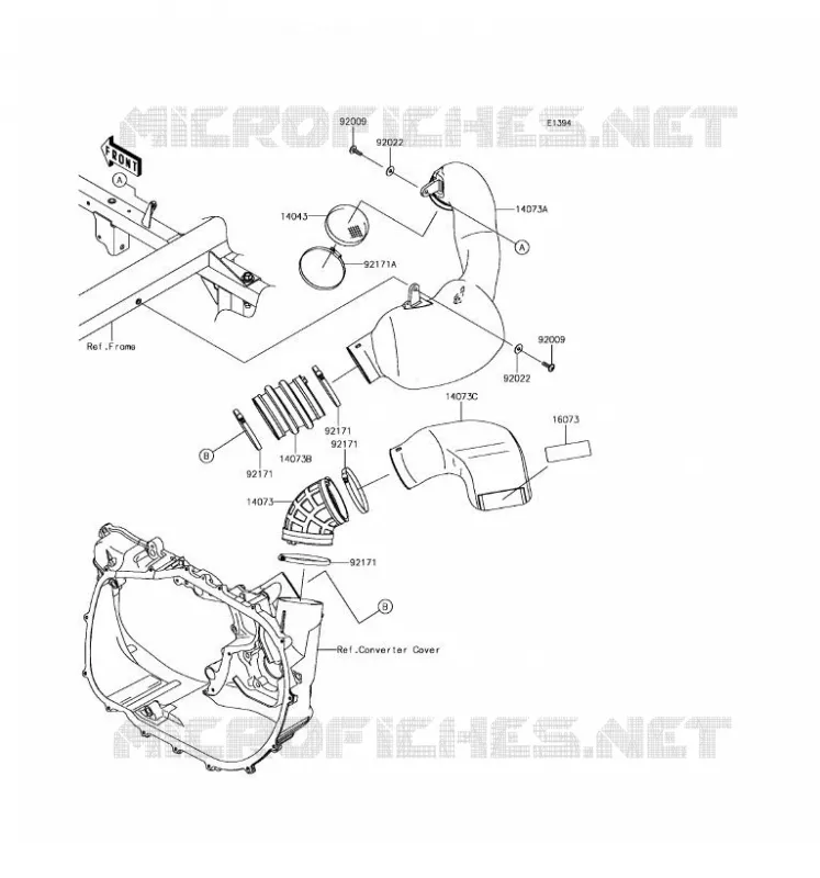 FILTRE A AIR - CONVERTISSEUR Kawasaki SSV 820 2017 MULE PRO-FXT  KAF820DHF