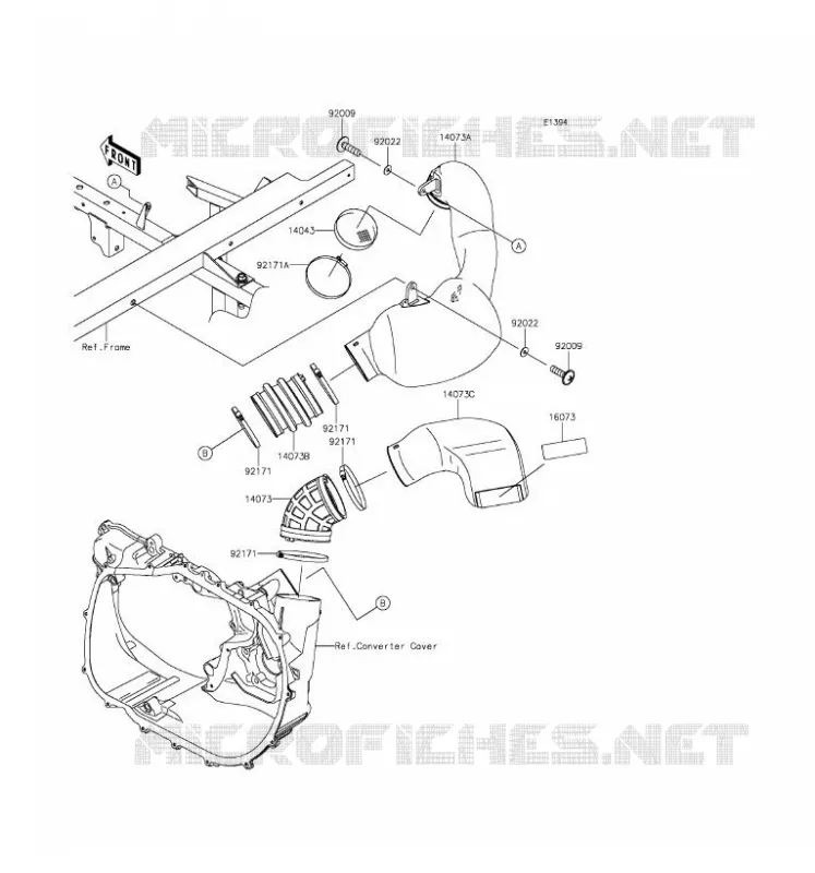 FILTRE A AIR - CONVERTISSEUR Kawasaki SSV 820 2016 MULE PRO-FX  KAF820EGF