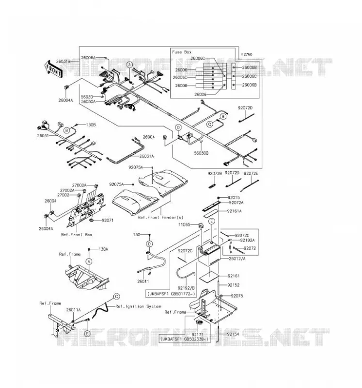 CHASSIS EQUIPMENT ELECTRIQUE Kawasaki SSV 820 2016 MULE PRO-FX  KAF820FGF