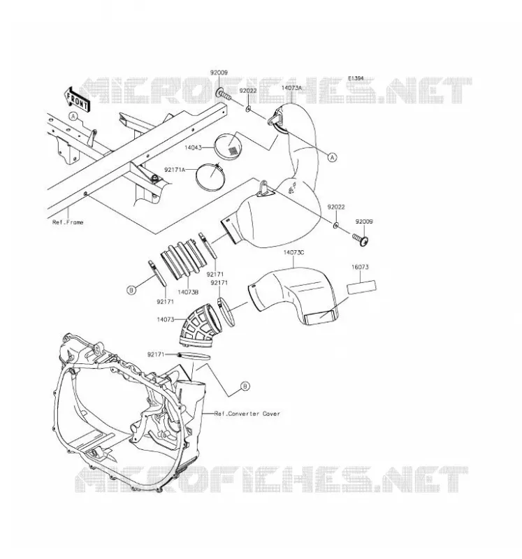 FILTRE A AIR - CONVERTISSEUR Kawasaki SSV 820 2016 MULE PRO-FX  KAF820FGF