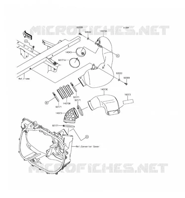FILTRE A AIR - CONVERTISSEUR Kawasaki SSV 820 2017 MULE PRO-FX  KAF820FHF