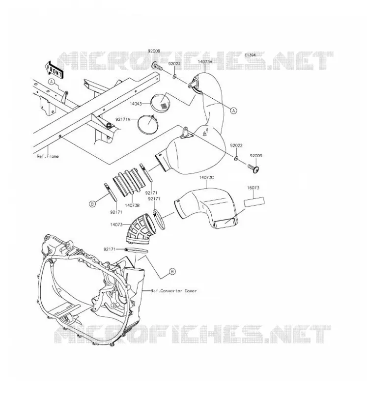 FILTRE A AIR - CONVERTISSEUR Kawasaki SSV 820 2016 MULE PRO-FX  KAF820GGF