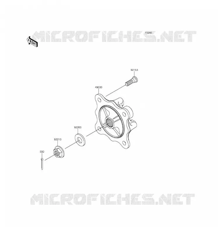 MOYEU ARRIERE/FREIN Kawasaki SSV 820 2016 MULE PRO-FX  KAF820GGF