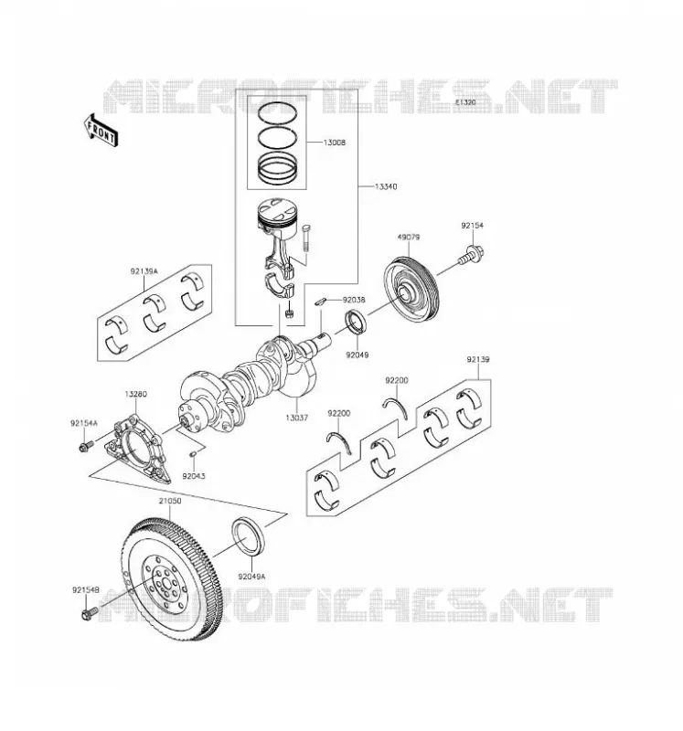 VILEBREQUIN/PISTON Kawasaki SSV 820 2016 MULE PRO-FX  KAF820HGF