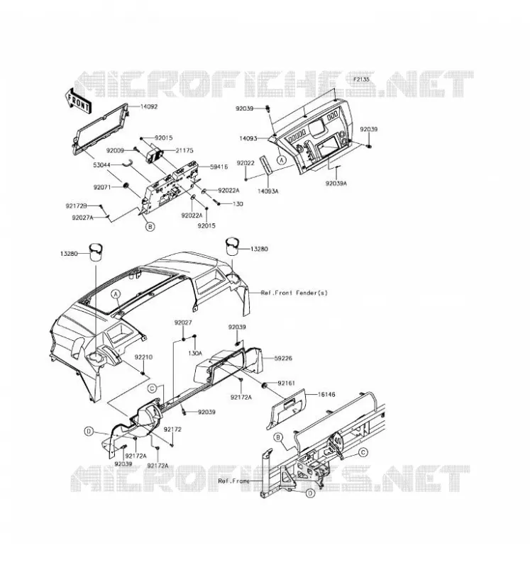 BOITE AVANT Kawasaki SSV 820 2017 MULE PRO-FX  KAF820HHF