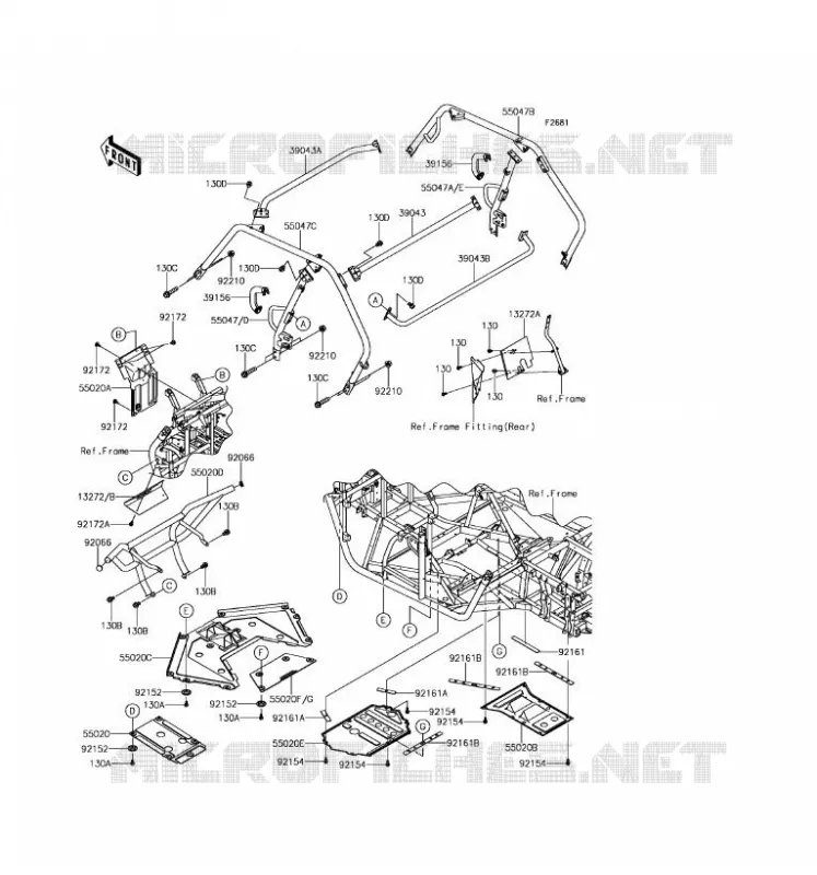PROTECTION/CHASSIS CAB Kawasaki SSV 800 2016 TERYX LE  KRF800GGF