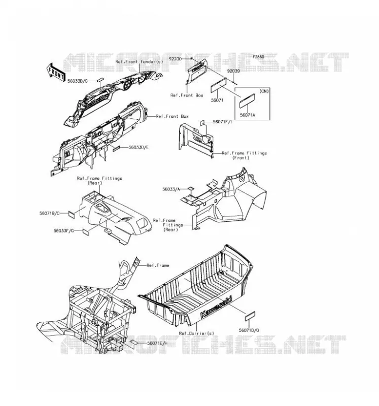 LABEL Kawasaki SSV 800 2016 TERYX 4  KRT800FGF