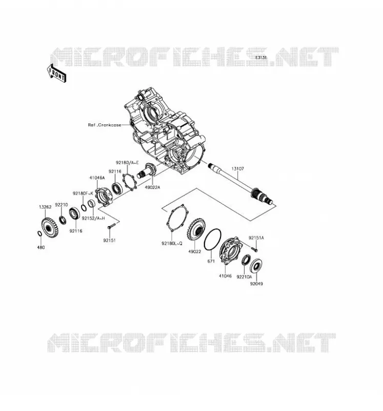 PIGNON CONIQUE AVANT Kawasaki SSV 800 2016 TERYX 4 LE  KRT800GGF