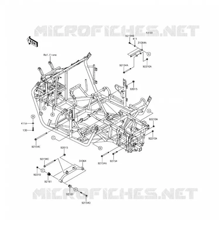 SUPPORT MOTEUR Kawasaki SSV 800 2016 TERYX 4 LE  KRT800GGF