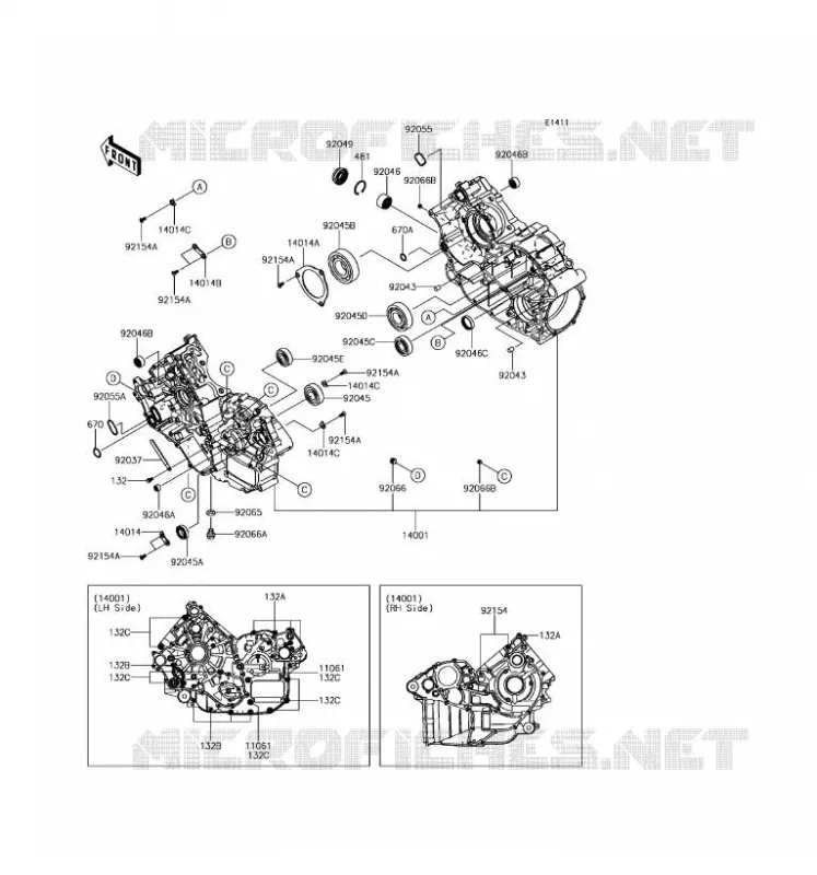 CARTER MOTEUR(S) Kawasaki SSV 800 2017 TERYX 4 LE  KRT800GHF