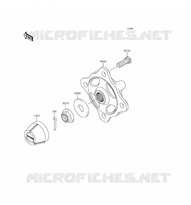 MOYEU AVANT/FREIN Kawasaki SSV 800 2017 TERYX 4 CAMO  KRT800HHF