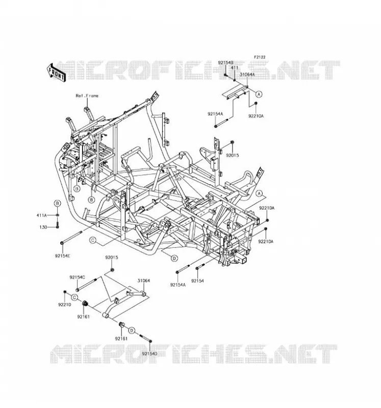 SUPPORT MOTEUR Kawasaki SSV 800 2017 TERYX 4 CAMO  KRT800HHF