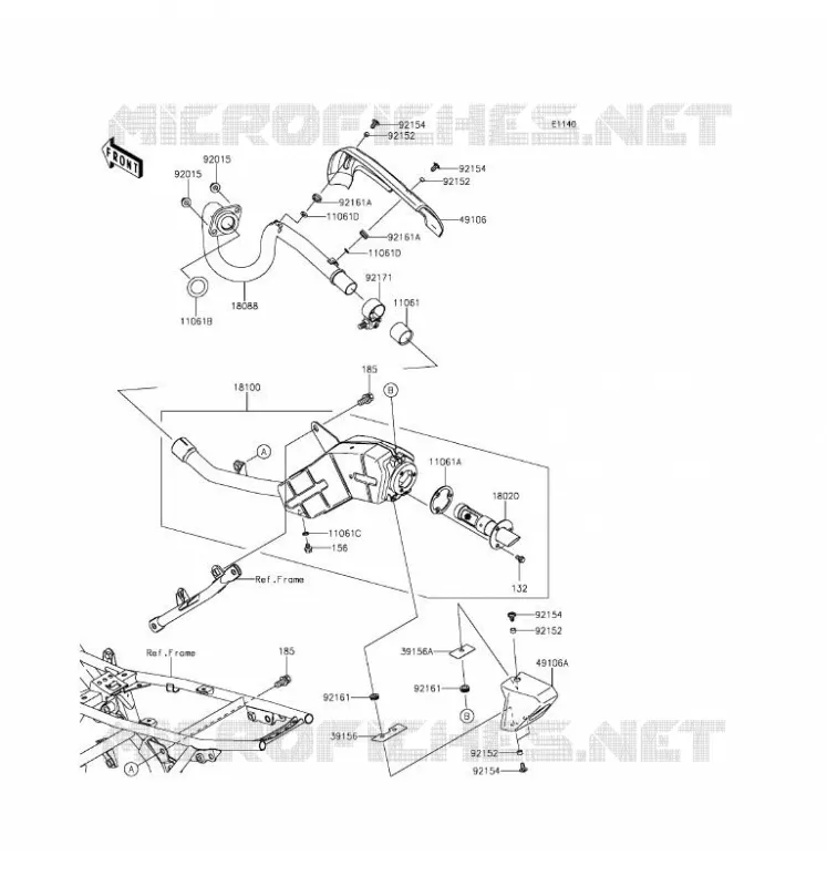 &Eacute;CHAPPEMENT Kawasaki TOUT-TERRAIN 140 2017 KLX140L  KLX140BHF