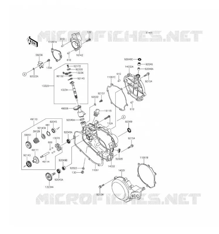 COUVERCLES MOTEUR Kawasaki TOUT-TERRAIN 100 2016 KX100  KX100FGF