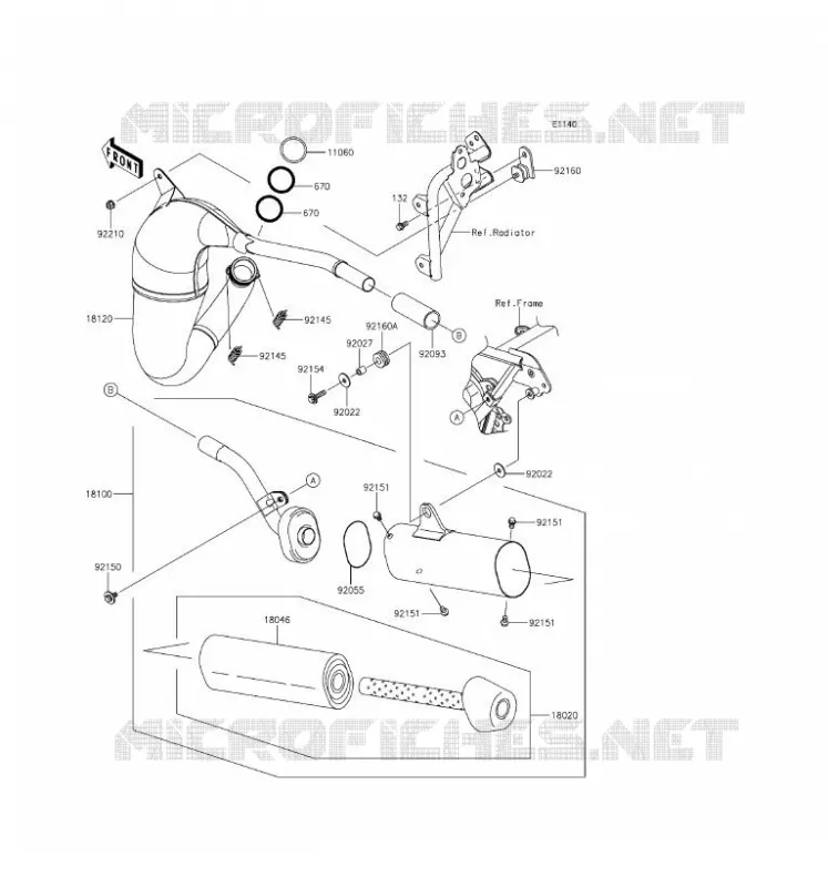 &Eacute;CHAPPEMENT Kawasaki TOUT-TERRAIN 100 2016 KX100  KX100FGF