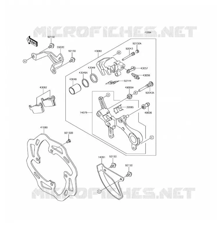 FREIN ARRIERE Kawasaki TOUT-TERRAIN 450 2017 KX450F  KX450HHF