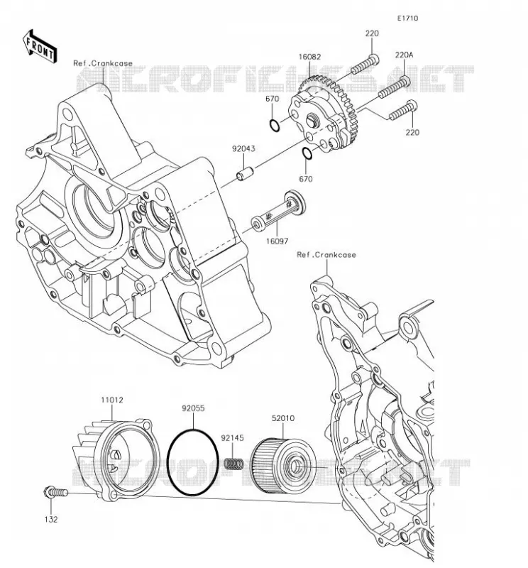 POMPE A HUILE/FILTRE &Agrave; HUILE Kawasaki MOTOS 125 2018 Z125 PRO  BR125JJSA