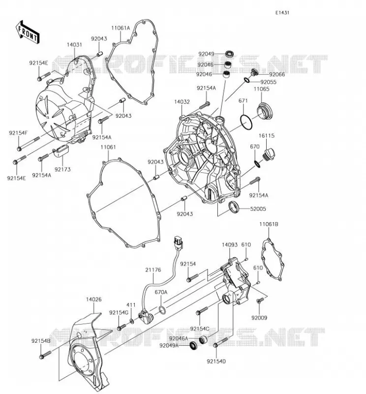 COUVERCLES MOTEUR Kawasaki MOTOS 650 2018 VERSYS 650  KLE650FJFA