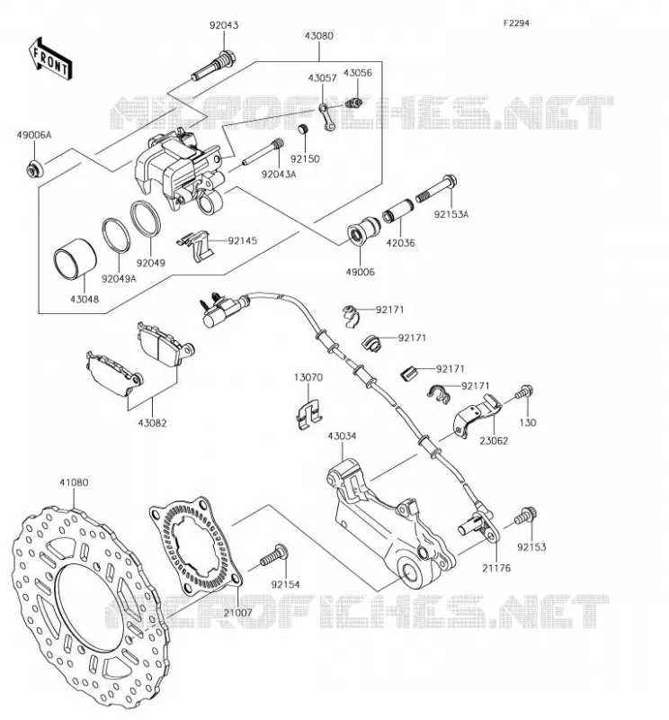 FREIN ARRIERE Kawasaki MOTOS 1000 2018 VERSYS 1000  KLZ1000BJF