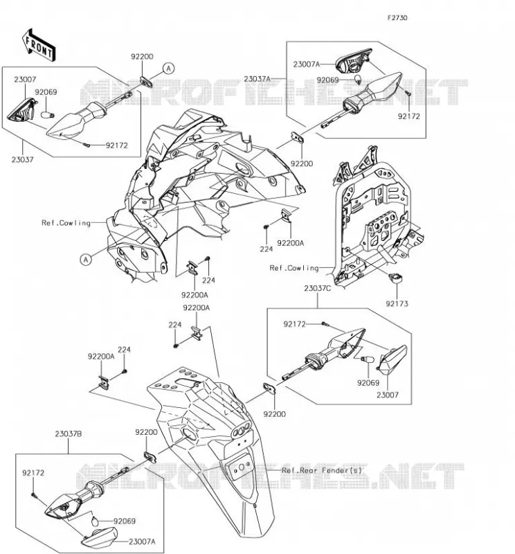 CLIGNOTANTS Kawasaki MOTOS 300 2018 VERSYS-X 300  KLE300CJF