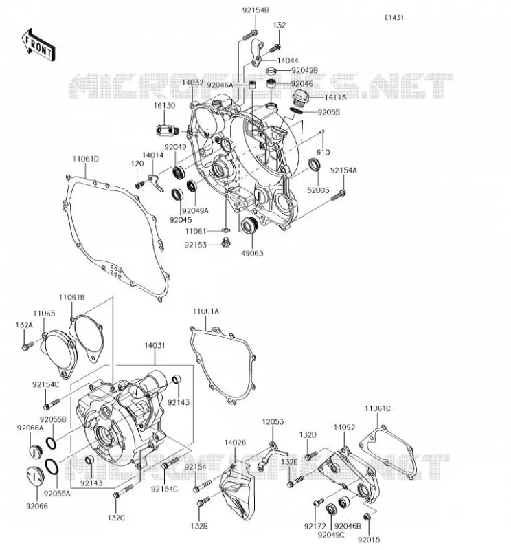 COUVERCLES MOTEUR Kawasaki MOTOS 250 2017 Z250SL  BR250FHF