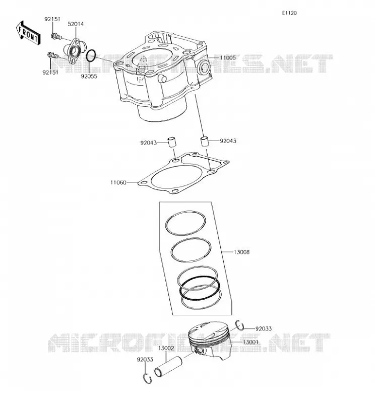CYLINDRE/PISTON Kawasaki MOTOS 250 2017 Z250SL  BR250FHF