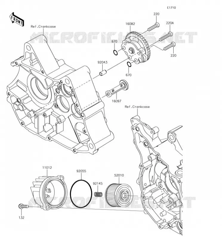 POMPE A HUILE/FILTRE &Agrave; HUILE Kawasaki MOTOS 125 2018 Z125 PRO  BR125JJS