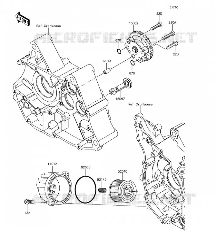 POMPE A HUILE/FILTRE &Agrave; HUILE Kawasaki MOTOS 125 2018 Z125 PRO  BR125JJFA
