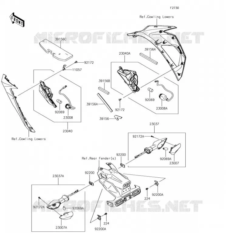 CLIGNOTANTS Kawasaki MOTOS 400 2018 NINJA 400  EX400GJF