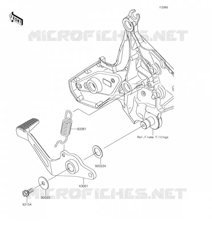 PEDALE DE FREIN Kawasaki MOTOS 650 2018 VERSYS 650  KLE650FJF