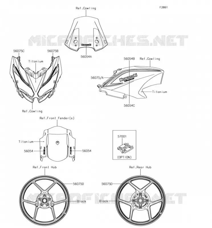 Decals(Titanium)(FHF)(CA) Kawasaki MOTOS 650 2018 VERSYS 650  KLE650FJF