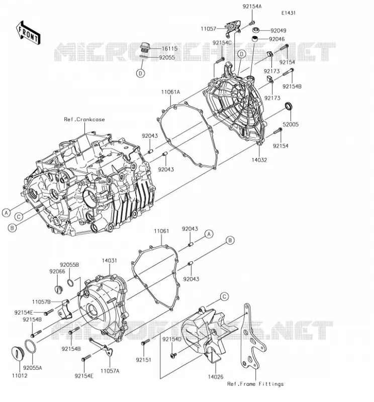COUVERCLES MOTEUR Kawasaki MOTOS 400 2018 NINJA 400  EX400HJF