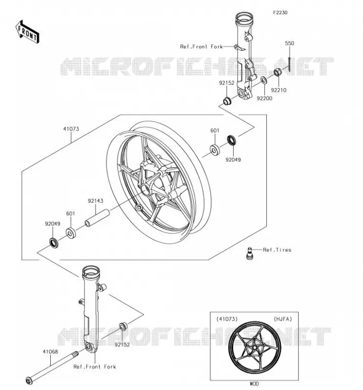 ROUE AVANT Kawasaki MOTOS 400 2018 NINJA 400  EX400HJF