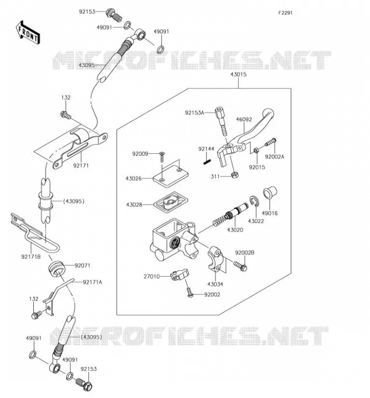 MAITRE CYLINDRE AV Kawasaki MOTOS 650 2018 KLR650  KL650EJS