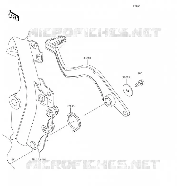 PEDALE DE FREIN Kawasaki MOTOS 650 2018 KLR650  KL650EJS