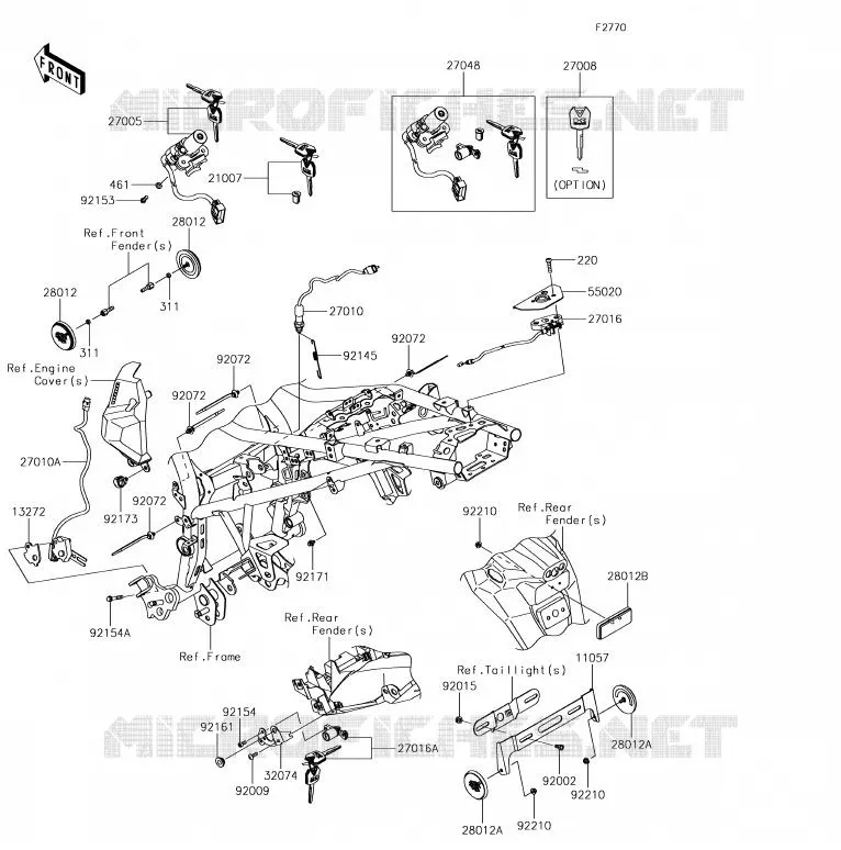 CONTACTEUR Kawasaki MOTOS 300 2017 VERSYS-X 300  KLE300BHF